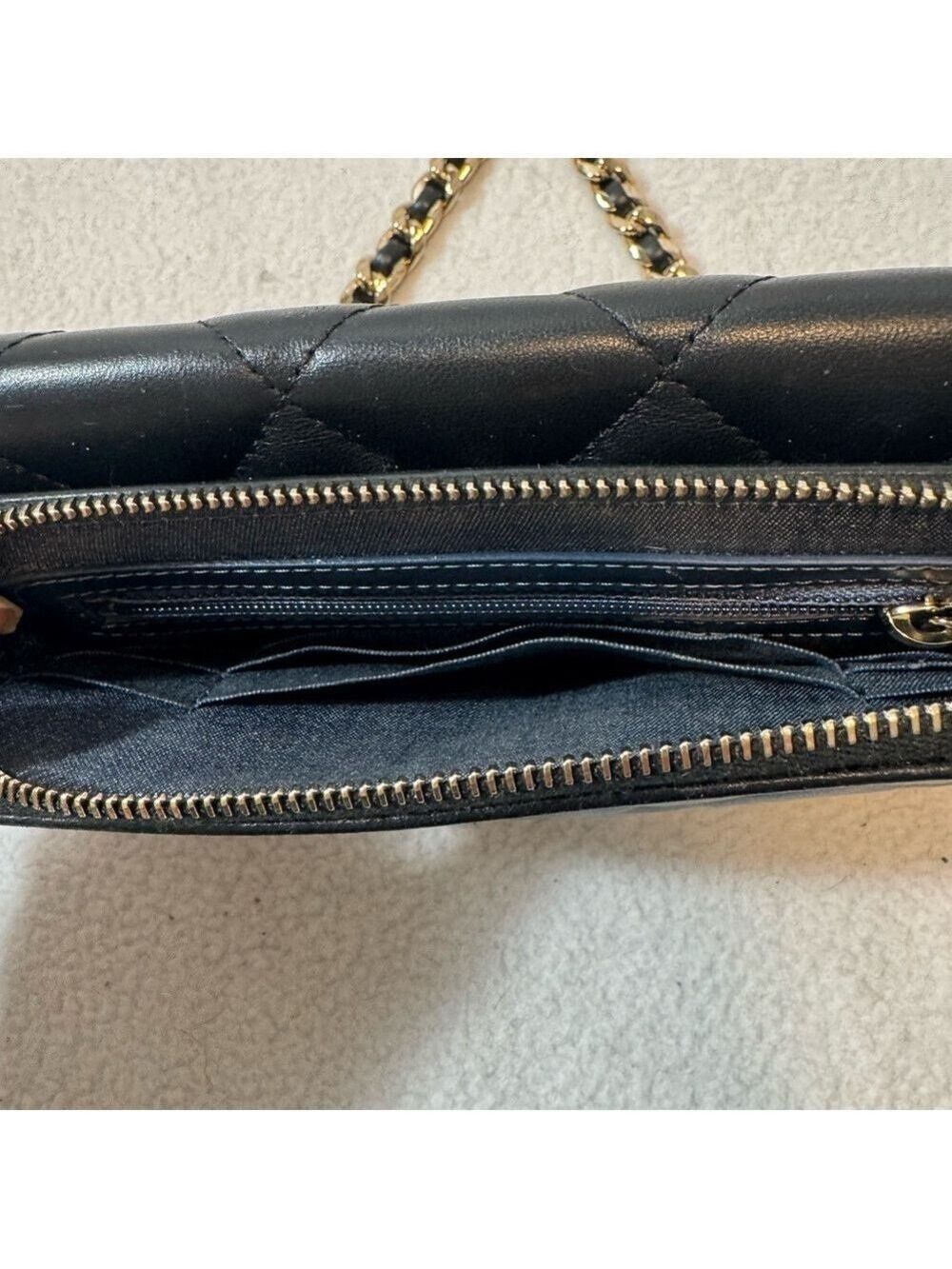 Chanel Mini Quilted Lambskin Chain Crossbody Bag Black Gold Hardware COA - Picture 13 of 16